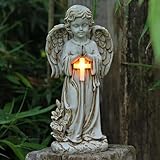 Tuzsocr Solar Engel Gartenstatuen - Betende Engel, LED-Schutzengel-Figur,...