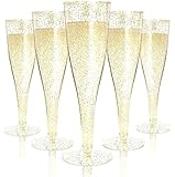 LATERN 60 Stück Champagnerflöten aus Kunststoff, 150ml Sektgläser mit...