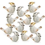 Logbuch-Verlag 12 kleine Vögel Weihnachten Figuren Streudeko mit Weihnachtsmütze...