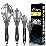 Hotec Schneebesen Set,Rührbesen 4 Stück Schneebesen Silikon，Edelstahl...