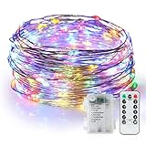 HOTLIFE 10M 100 LED Wasserdicht Lichterkette mit Fernbedienung und Timer, 8 Modi...