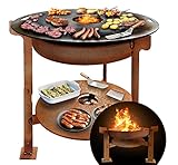 Terma Feuerschale mit Feuerplatte 69-80-100cm -Der Neue Grill Trend- Plancha...