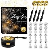 YYSWSAKY Zinngießen Set für Silvester - Massivholzofen, Schmelzlöffel, Zinnfiguren,...