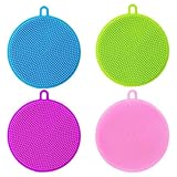 XPEX 4 Stück Spüllappen Putzschwamm Spülschwämme Geschirrschwamm Silikon...