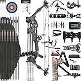 CENWTY Bogenschießen Compoundbogen-Set PRO 0-70 LBS, Auszugslänge 16,5-30“, IBO 325...