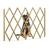 Relaxdays Hundeabsperrgitter, Schutzgitter für Tür & Treppe, Scherengitter ausziehbar...