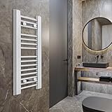 Beheizter Handtuchhalter, 350 mm breit, schmal, klein, Chrom, gerade, flach, Badezimmer,...