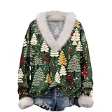 Damen-Kapuzenpullover mit Wollkragen, lange Ärmel, gestreift, grafische Sweatshirts,...