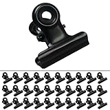 FZGUSYAF 22mm Bulldog-Clips Büroklammer Runde Schwarz Metallklammern Papierbinder für...