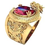 BMDHA Selbstverteidigung Ringe 3D-Drache Skulptur Ringe Universelle Größe(Verstellbare...