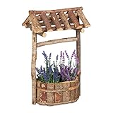 Relaxdays, natur Holzbrunnen Garten, dekorativer Zierbrunnen aus Holz,...