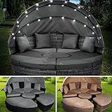 BRAST Sonneninsel Lounge Set | incl. Abdeckung + LEDs + Kissen | Ø210cm viele Farben |...