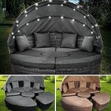 BRAST® Sonneninsel Lounge Set | incl. Abdeckung + LEDs + Kissen | Ø210cm viele...