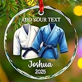 Personalisiertes Judo-Glasornament, Weihnachten 2025, Judo-Sport, Weihnachtsschmuck,...