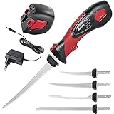 VLOXO Elektromesser Wiederaufladbares Fleischmesser mit 4...