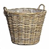 Spetebo Pflanzkorb aus Weide Natur - 45 cm - Blumen Korb Blumentopf Pflanztopf...