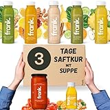 Frank Juice Saftkur 3 Tage mit Suppe | 15 x 330ml Säfte + 3 x 350ml Bio Suppen + 3 x 60ml...