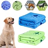 bangminda Hundehandtuch, 2 Pack Großer Weich Hunde Handtuch, Microfiber Schnelltrocknend...