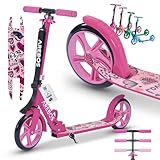 Arebos Cityroller Tretroller Pink Scooter höhenverstellbar | klappbar | inkl....