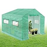 NAIZY Gewächshaus 3x2x2m 6㎡ Foliengewächshaus HDPE+LDPE+Verzinktes Rohr Greenhouse mit...