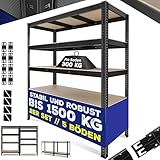 MASKO® Schwerlastregal Lagerregal Kellerregal 180x160x60cm, 1500kg belastbar, 5...