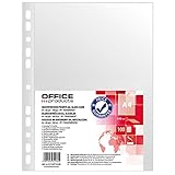 OFFICE PRODUCTS Prospekthülle/Klarsichthüllen Glasklar A4 / 100 Stück/Oben Offen...