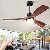 Forrovenco Deckenventilator mit Beleuchtung und Fernbedienung, Leise DC Motor, 132 cm/52...