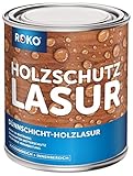 ROKO Holzlasur - Farblos - 0,75 Liter Lasur - 3in1 Seidenmatt - Premium...