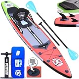 Stand up Paddle Board Aufblasbare SUP Board Set, 3 abnehmbare Flosse, Kajak Sitz,...