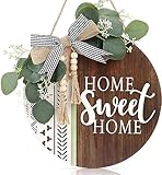 CHDITB 3D Türkranz Willkommensschild Haustür,Willkommens Haustür Kranz,Home Sweet Home...