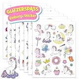 Einhorn Sticker mit Glitzereffekt, Über 160 Unicorn Glitzersticker Aufkleber, Glitzer...
