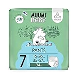 Muumi Baby Öko Windelhöschen Größe 7, 16-26 kg, 34 Stück, Weiche Premium...