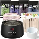 Waxing Set,LCD-Display,Silikonschale,Wachswärmer Wachs Haarentfernung mit 400g Waxing...
