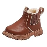 Kinder Stiefel Baby Mädchen Lederschuhe,rutschfeste Warm Gefütterte Schneestiefel,Winter...