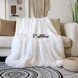 ARKEY Zotteldecke aus Kunstfell, weich, lang, warm, elegant, gemütlich, flauschig, als...