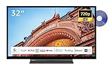 Toshiba 32WD3C63DAW 32 Zoll Fernseher/Smart TV (HD Ready, HDR, Triple-Tuner, DVD-Player,...