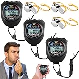 Digital Sport Stoppuhr Timer, 3 Stück Digitale wasserdichte Stoppuhr mit 3 Edelstahl...