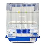 BPS Vogelkäfig für Wellensittiche, Kanarienvogel, mit Futternapf, Tränke, Springhaken,...