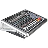 Powermixer Mischpult mit Verstärker, Audio Mixer 8 Kanal Soundcraft Mischpult,...