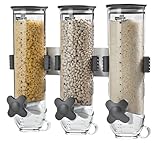 Honey Can Do Zevro KCH-06139 Indispensable SmartSpace Wall Mount Triple Dry-Food Dispenser...