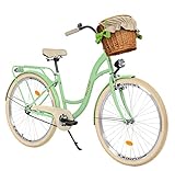 Milord Komfort Fahrrad mit Weidenkorb, Hollandrad, Damenfahrrad, Citybike,...