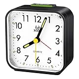 Wecker Analog Leise Ohne Ticken, Quarzwecker mit Schlummerfunktion Nachtlicht,...
