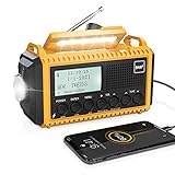 Tragbares Radio DAB+/DAB/FM mit 5000mAh Batterie Kurbelradio mit Preset-Funktion Akku...
