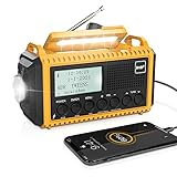 Tragbares Radio DAB+/DAB/FM mit 5000mAh Batterie Kurbelradio mit Preset-Funktion...