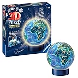 Ravensburger 3D Puzzle 11844 - Nachtlicht Erde bei Nacht - Puzzle-Ball Kinderglobus mit...