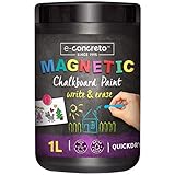 Magnetische Tafelfarbe Schwarz + Kreide (1000ml) | Umweltfreundliche Wandfarbe...