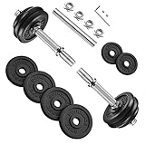 SONGMICS 2-in-1-Hanteln, 2er Set, 2 x 15 kg Hantelset aus Gusseisen,...