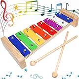Xylophon Glockenspiel Holz Musikinstrumente für Erwachsene Kinder Mit 2 Glockenspiel...