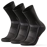 DANISH ENDURANCE Fahrradsocken Regular für Herren & Damen 3 Paare (Schwarz, EU 43-47)