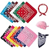Vinuwu 12 Stück Bandana, Paisley Bandanas für Herren Damen, Polyester Kopftuch...